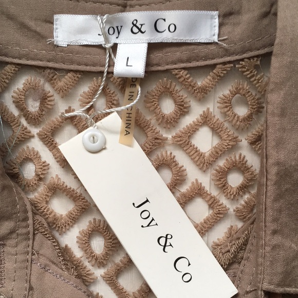 Joy & Co Button Down Sleeveless Blouse Sz L - Picture 7 of 7